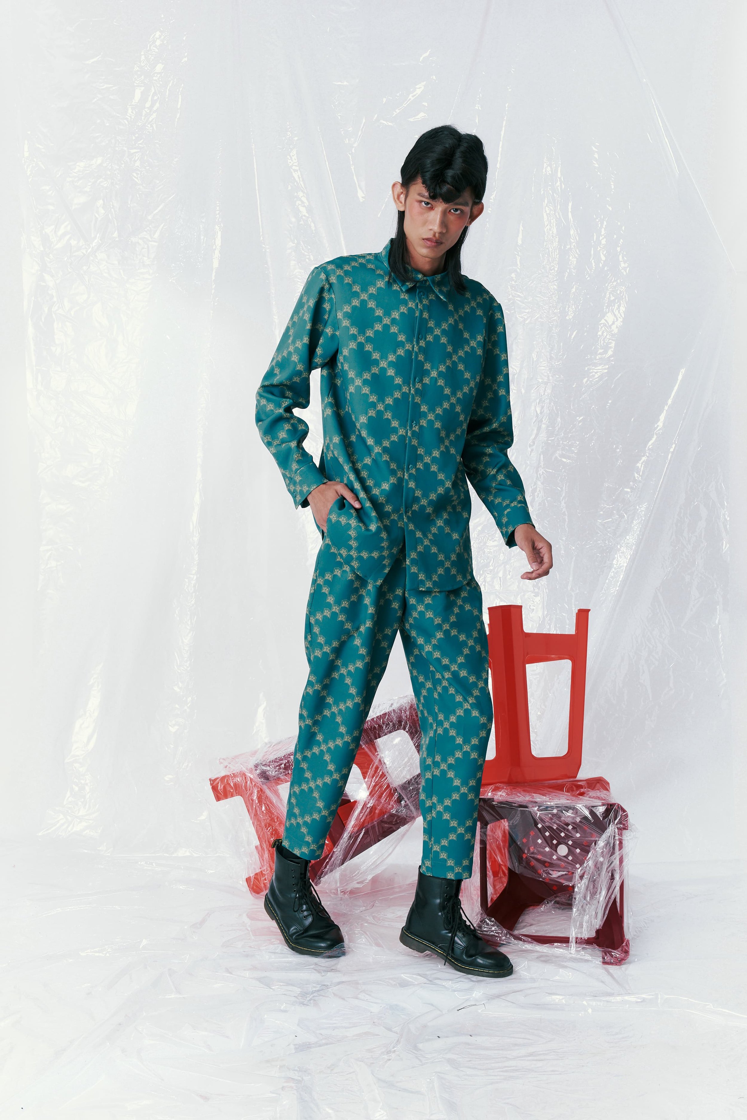 24ss INK tyrolean shirt jkt インクLサイズ